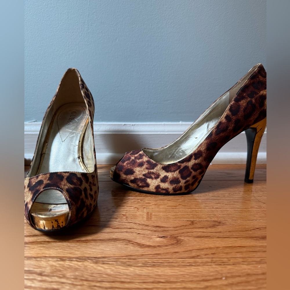 Guess leopard heels
